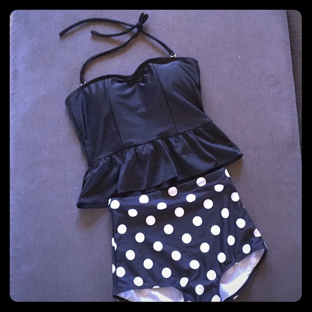 Two piece high waisted swim suit, never worn